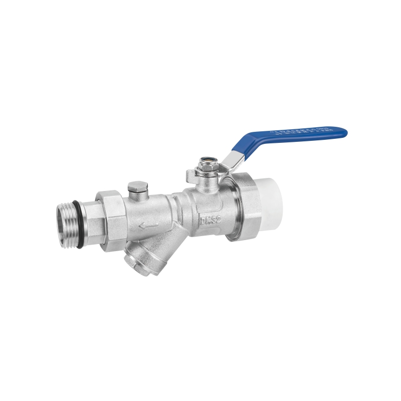 7256 电镀长柄活接PP-R带球过滤