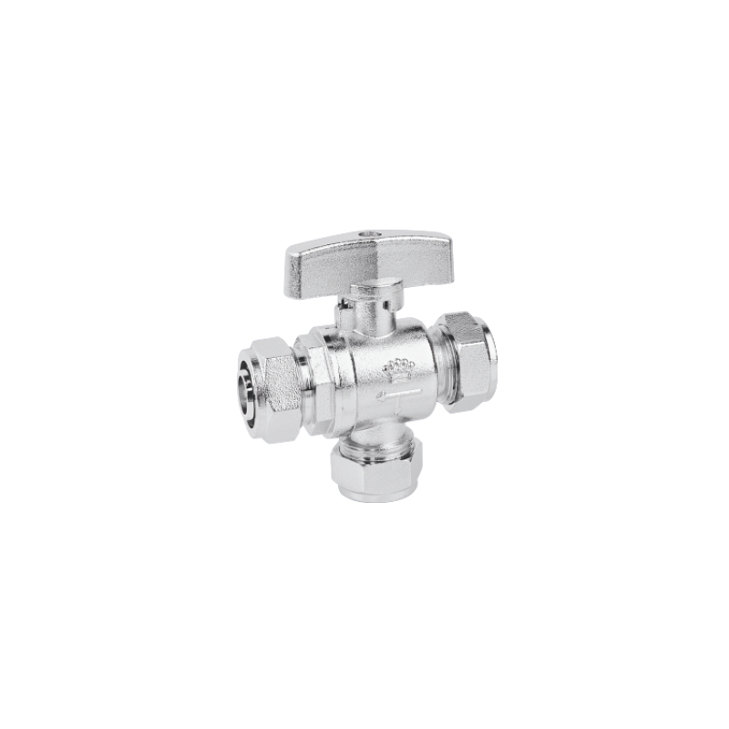 7038 铝塑管三通暖气调节球阀